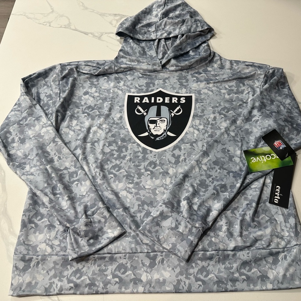 Las Vegas Raiders Women’s Certo Hooded Shirt Retails For $70